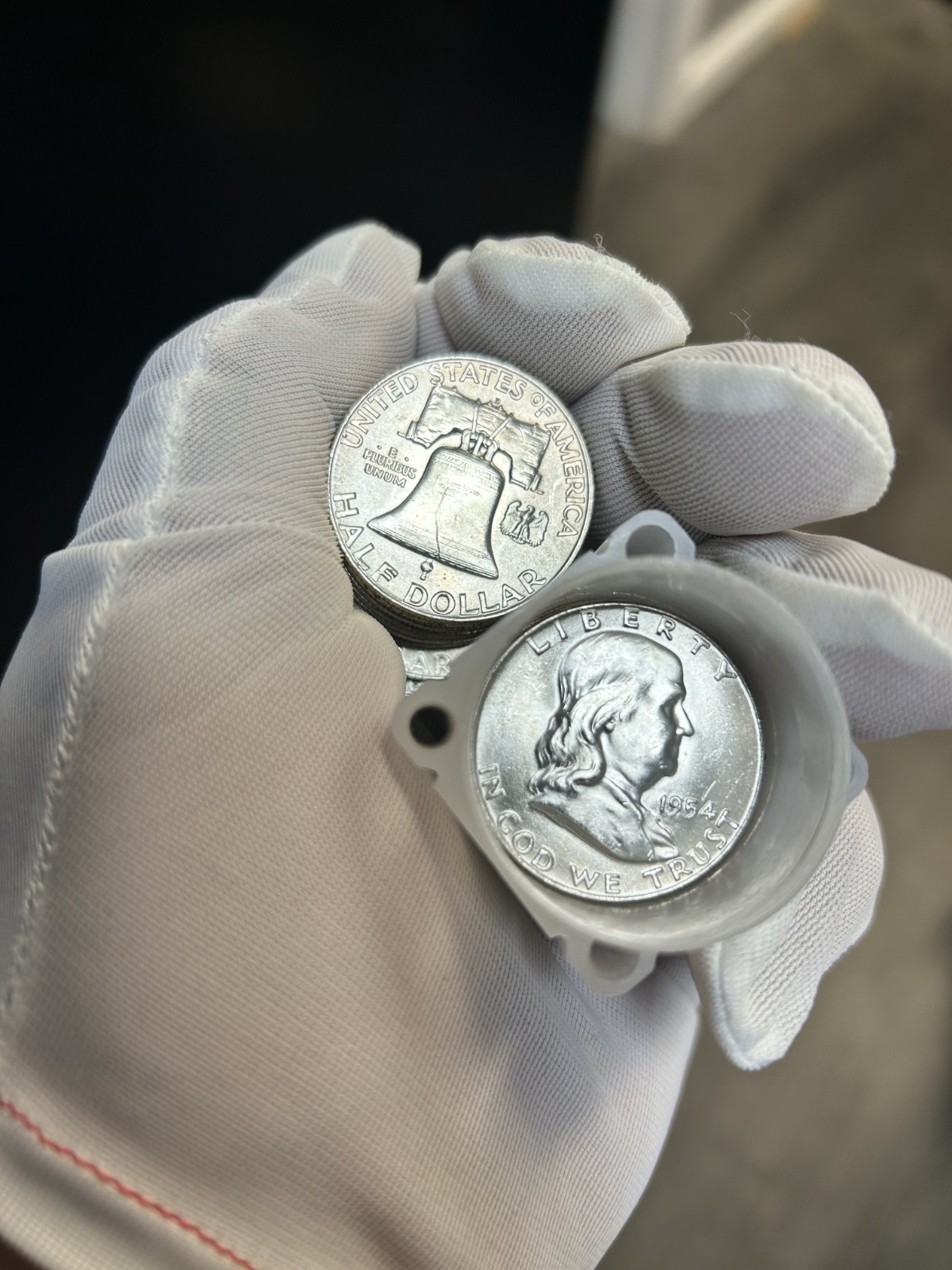 BEN FRANKLIN HALF DOLLAR ROLL BLAST WHITE BU ROLL 20 COINS ++MINT++