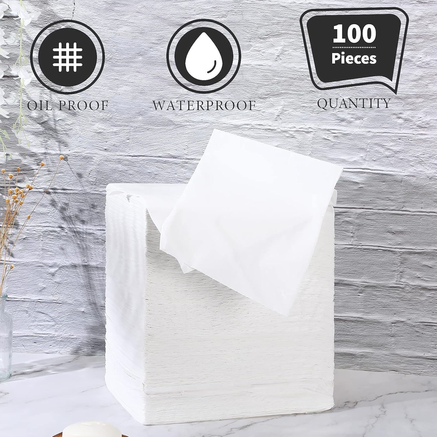 100 Pcs Disposable Massage Table Sheets - White