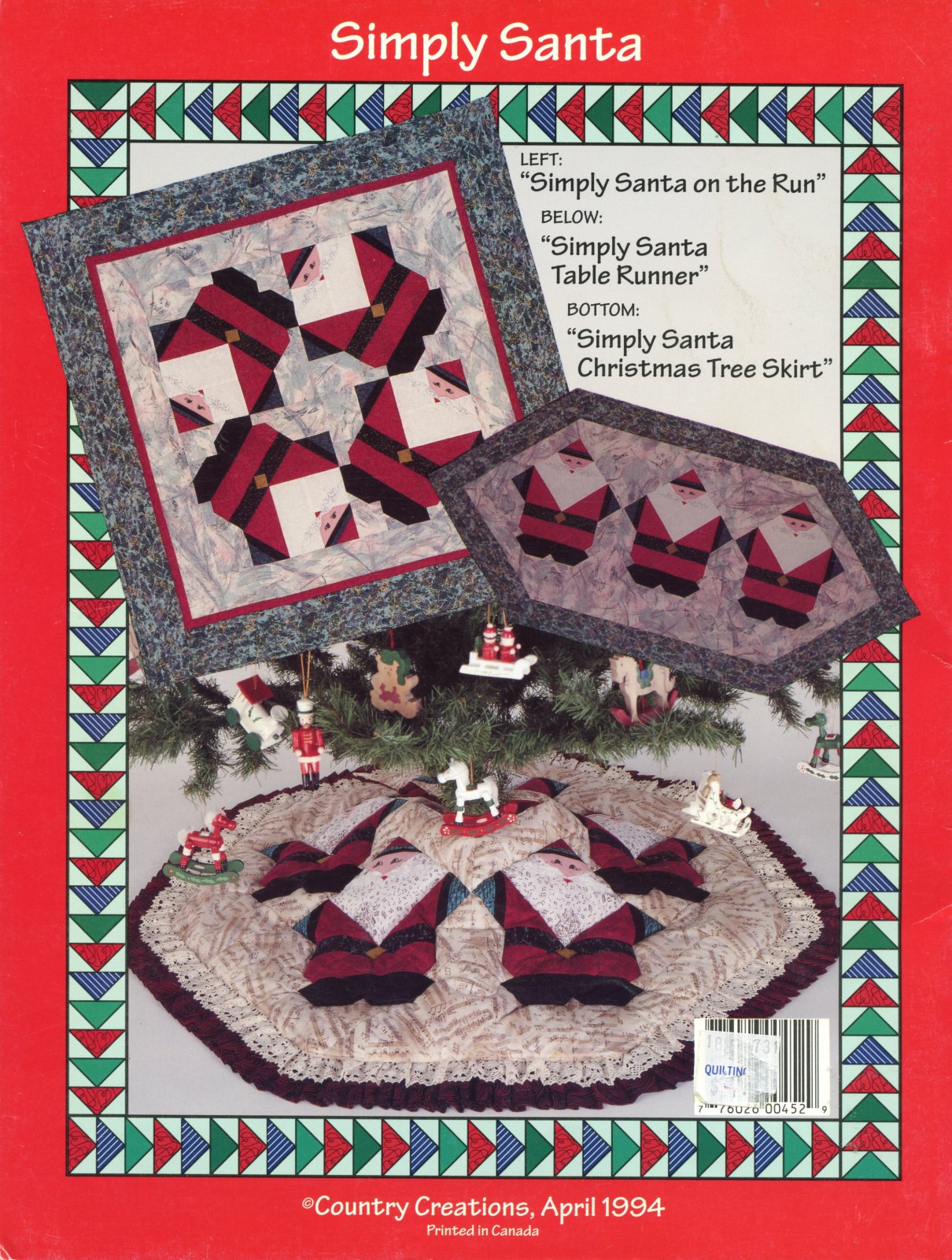 Simply Santa Quilt Pattern Booklet Tree Skirt Table Runner Wall Hanging