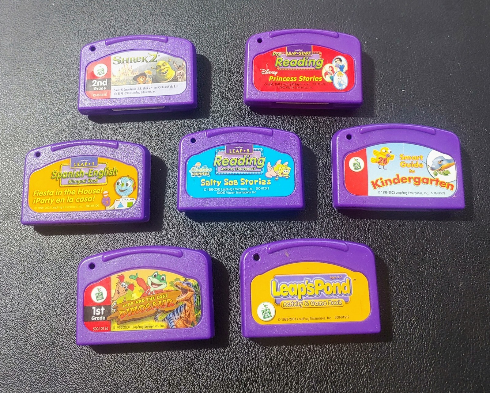 Leap Frog Game Cartridges — Lot Of 7 Leapfrog Games Disney, SpongeBob, Shrek 2