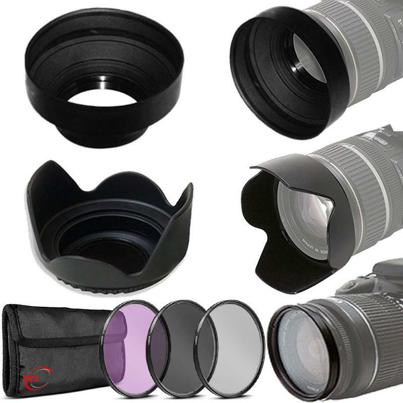 Filter Set + Hoods for Nikon AF-S 18-55mm, 35mm f/1.8G, and 55-200mm VR Lenses