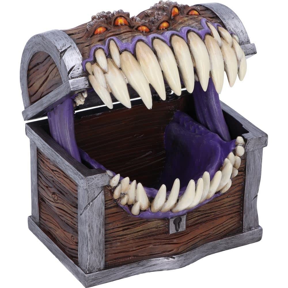 Dungeons & Dragons Mimic Dice Storage Box, 11.3cm, Resin, Brown, Officially L...