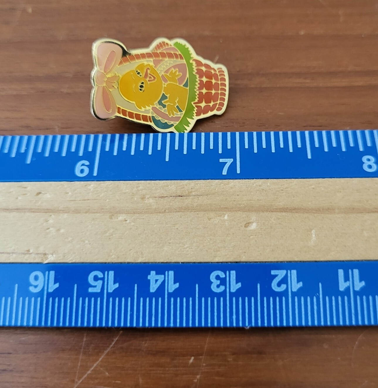 Vintage SWIB Chick In Easter Egg Basket Lapel Pin