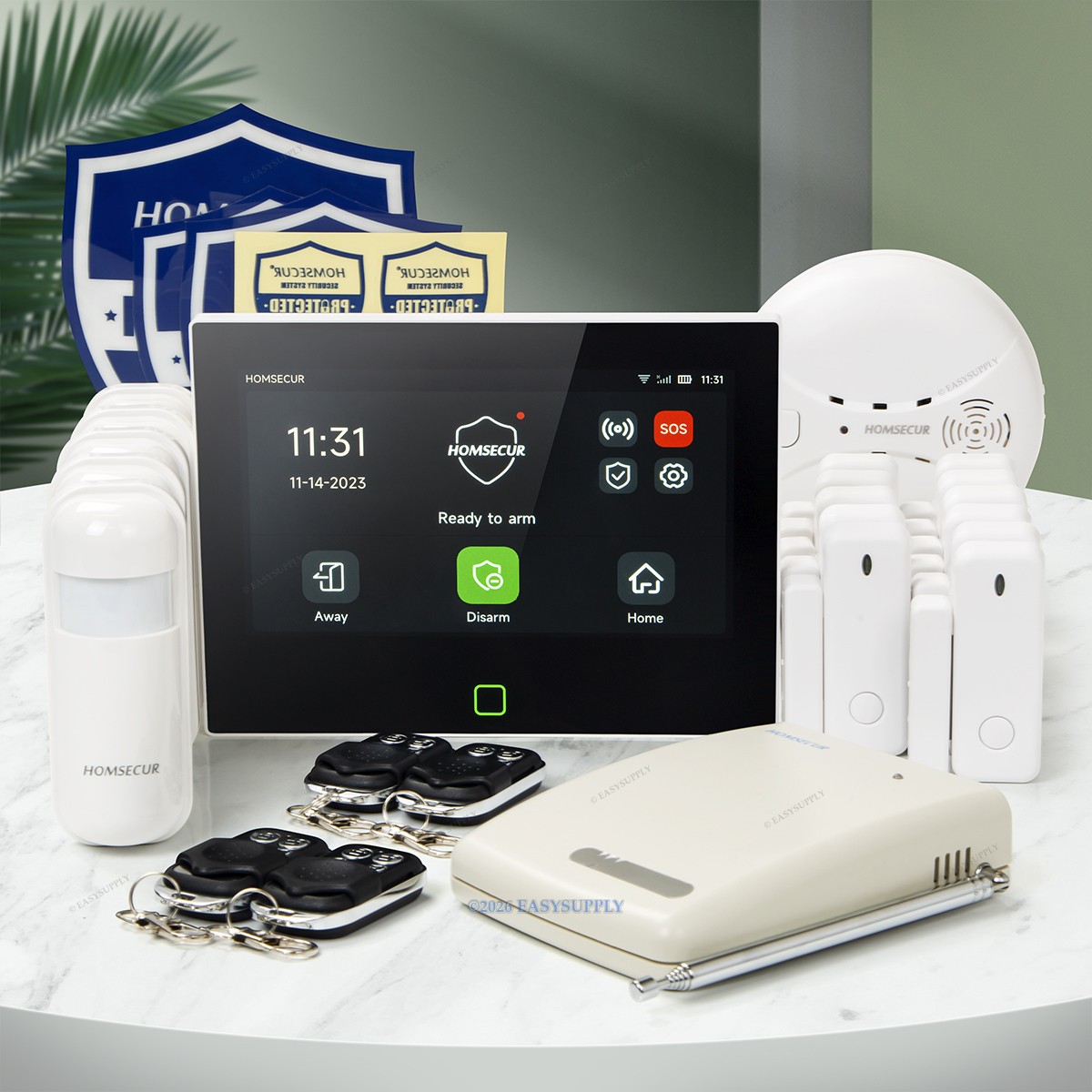HOMSECUR Wireless WIFI 4G GSM LCD Burglar 7" Alarm System Touch Screen
