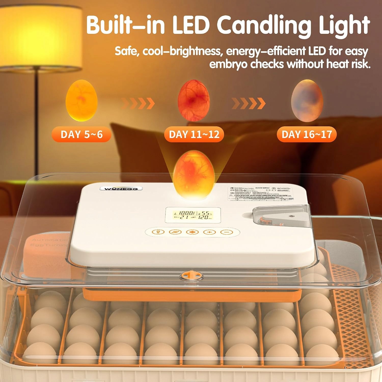 56 Egg Incubator for Hatching Eggs Automatic Egg Turning Temp & Humidity Control
