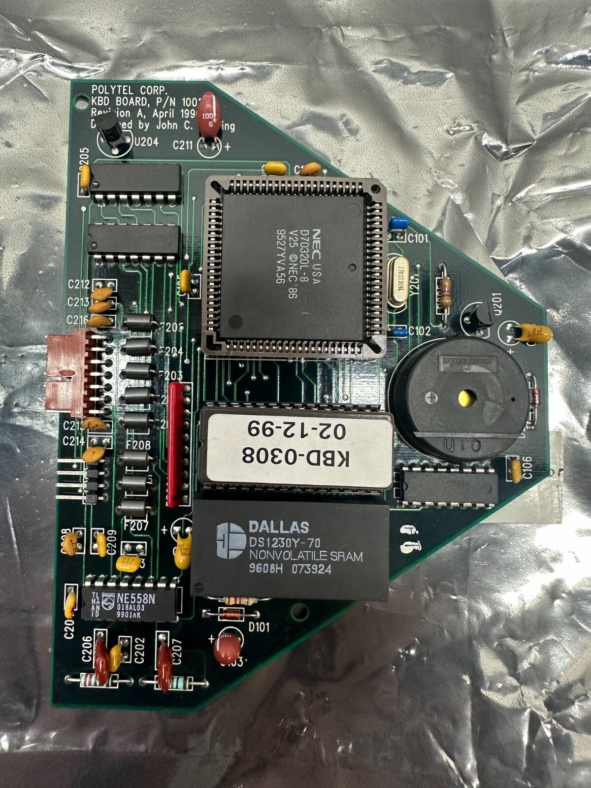 Polytel Corp. KBD Board P/N 100160 Rev A 1996