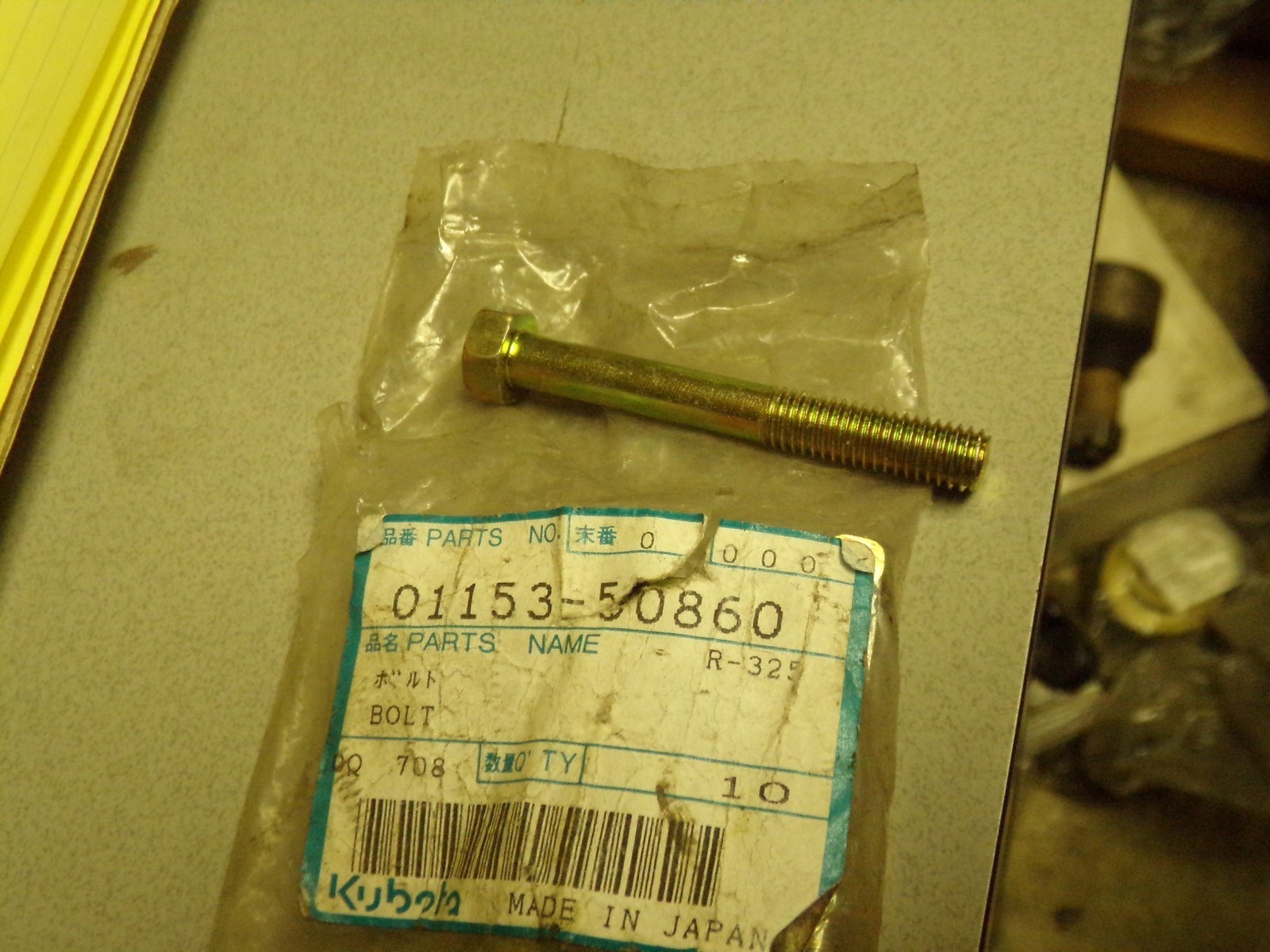 NEW Kubota 01153-50860 Bolt  *FREE SHIPPING*