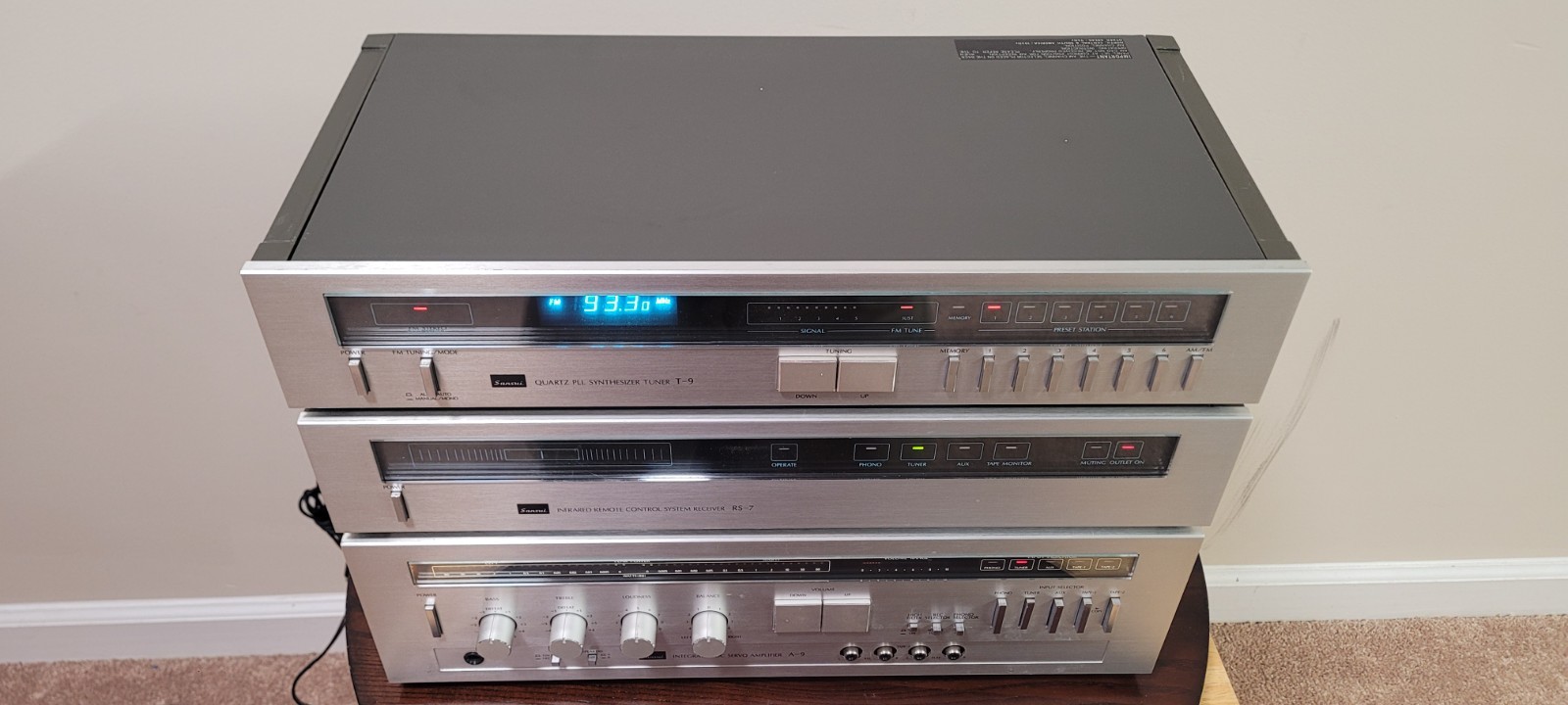 Sansui Stereo System A-9 Amplifier/ RS-7 Control System/ T-9 Tuner. Tested, Work