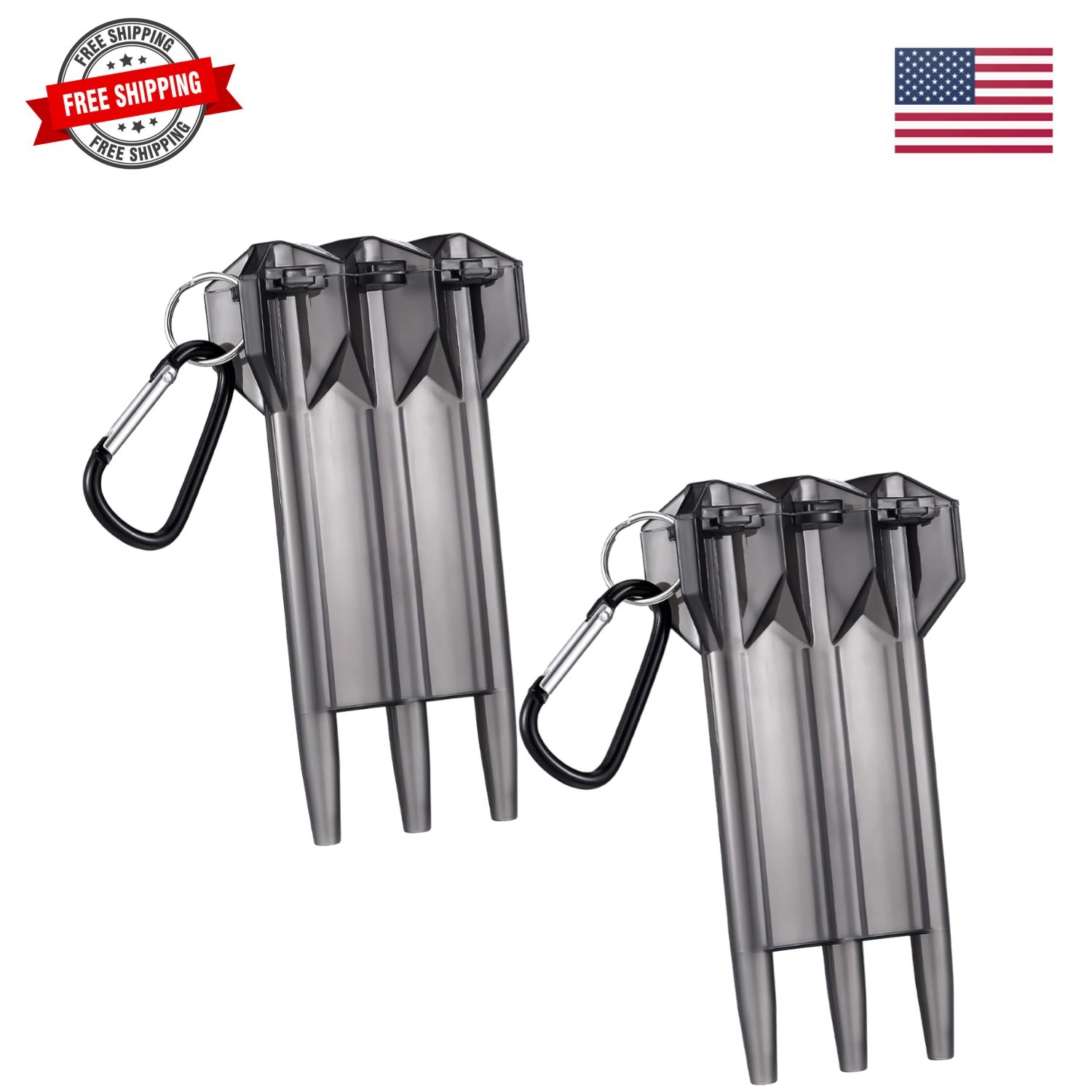 2 Pack Plastic Dart Case with Lock Buckle Portable Hard Steel Dart Carrying C...
