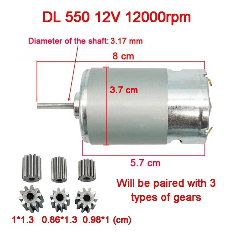 for children's Electric Car Motor RS550 RS390 RS380 6V 12V 24V Gear Options