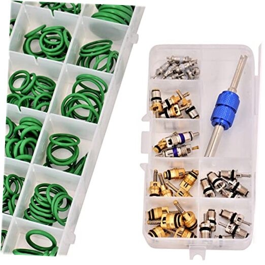 Universal Car A/C Repair Kit | AC Valve Core Assortment (1) | Oring Assortment