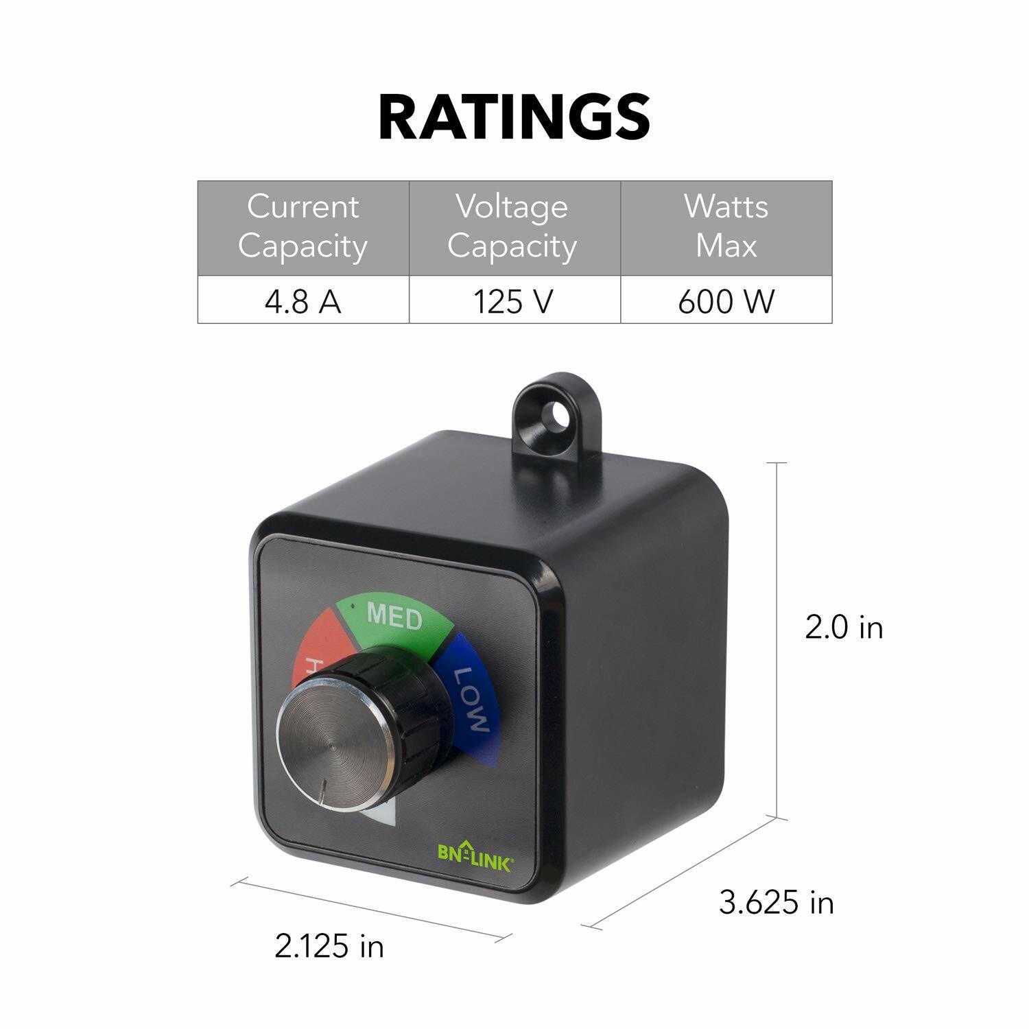 Fan Speed Controller for Ventilation Fans 4.8A / 600W