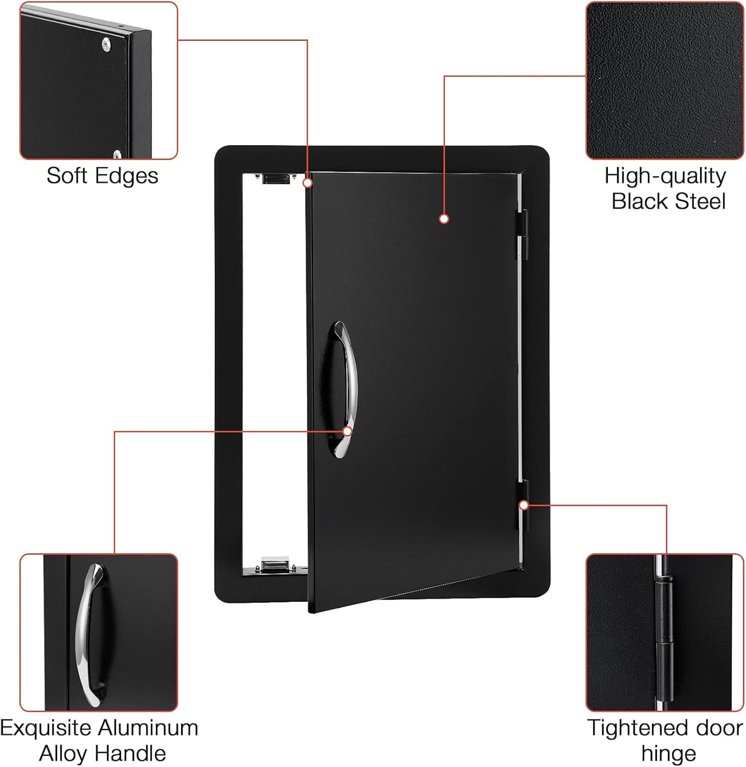 BBQ Access Door - 17W X 23H Inch Wall Construction Flush Mount Single Vertical D
