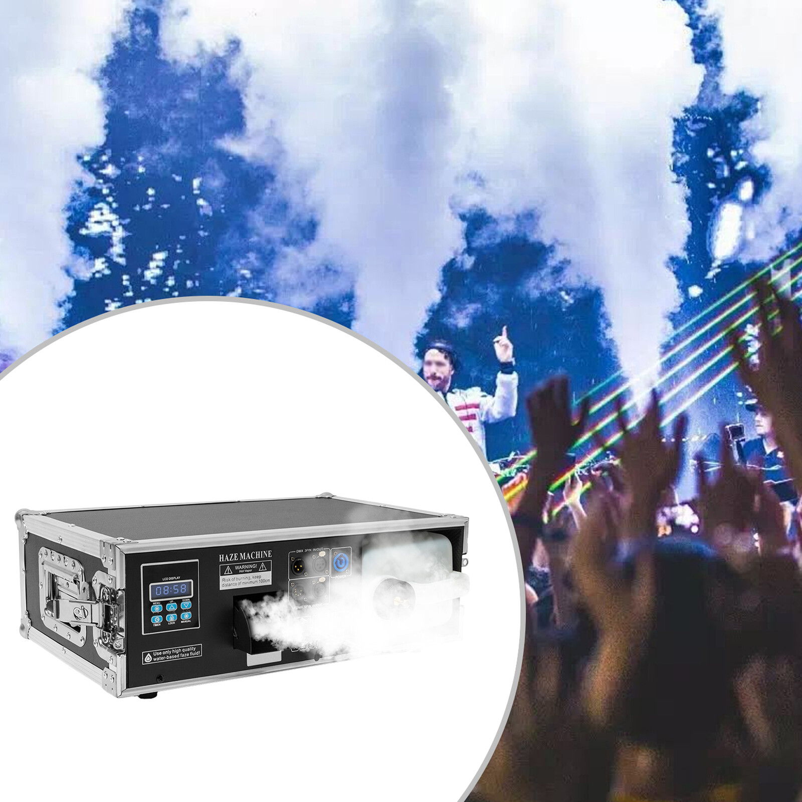 Stage Mist Haze Machine 3.5L with Flight Case Package Stage Effect Hazer 1500W