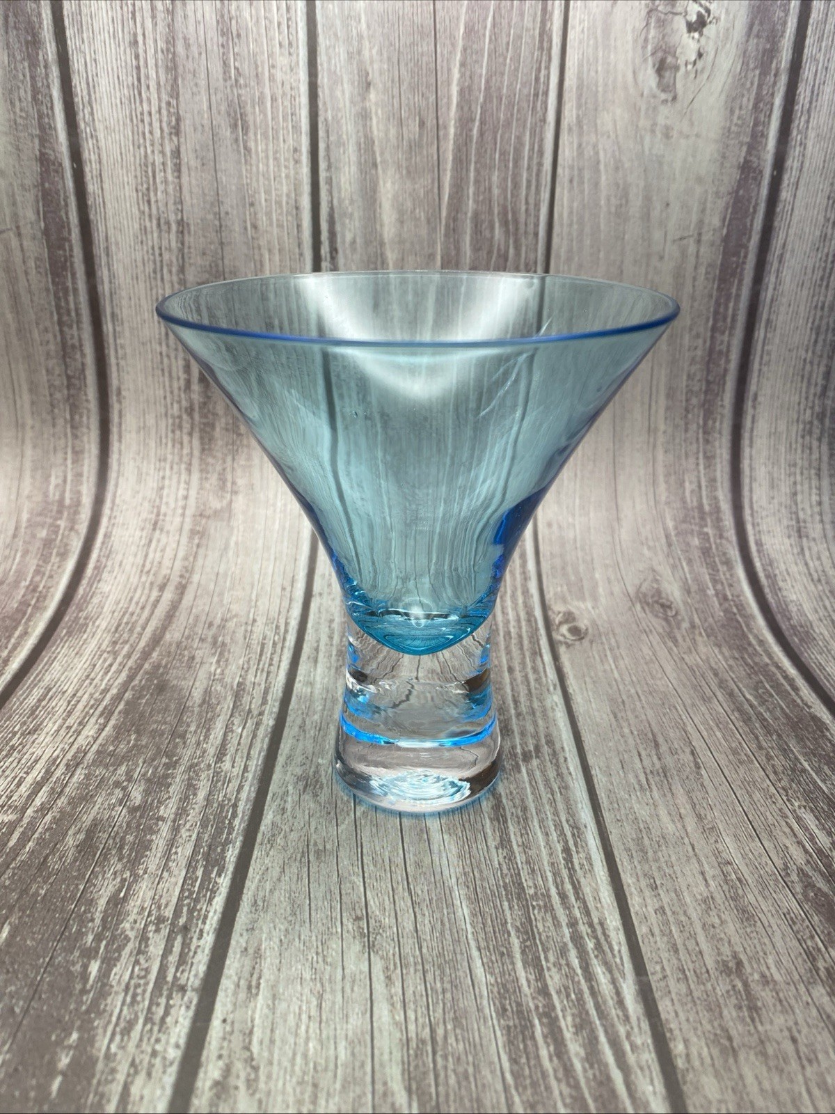 4 Inch Fluted Cocktail Shot Glass Aqua Blue