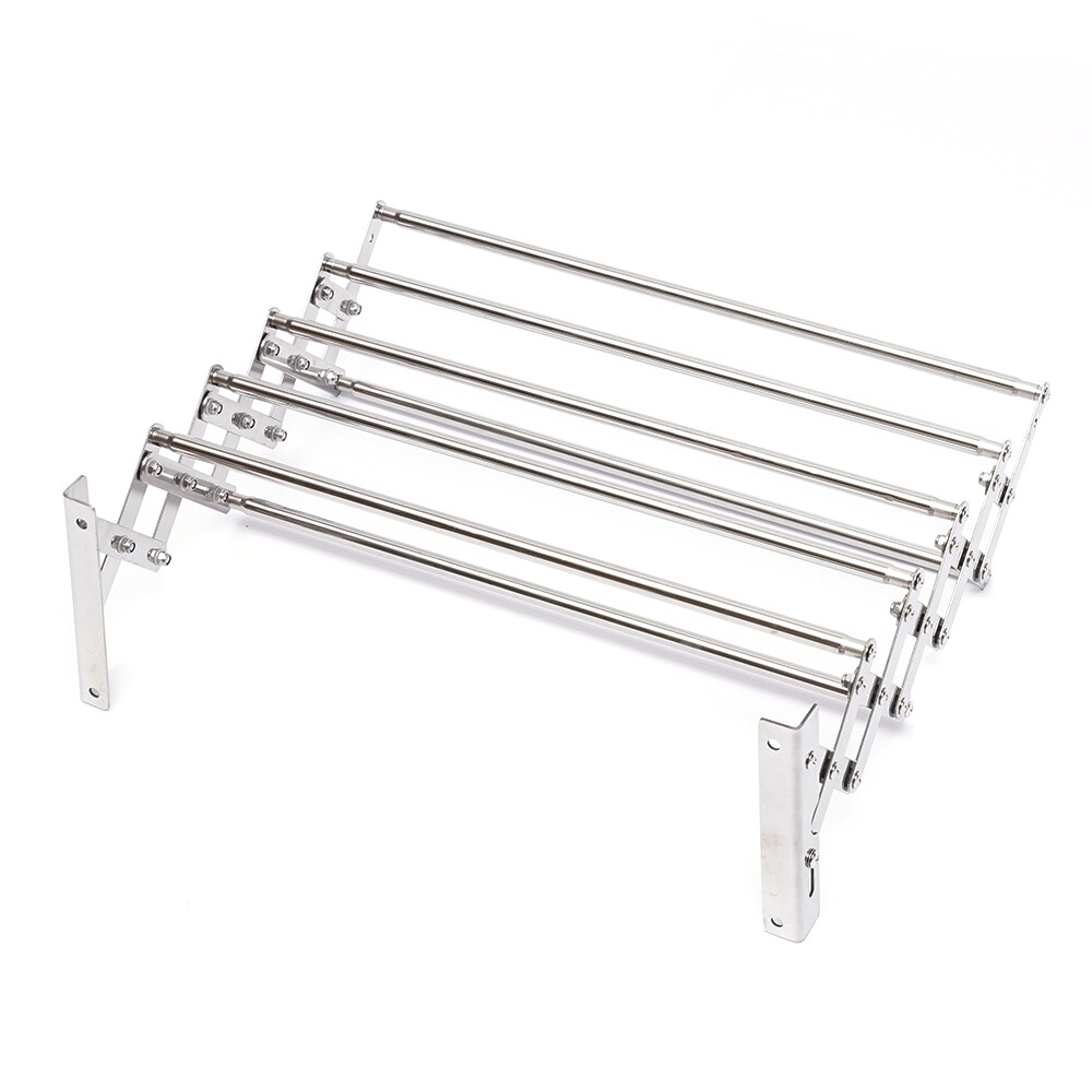 Wall-Mounted Clothes Drying Rack Stainless Steel Retractable Laundry Drying Rack