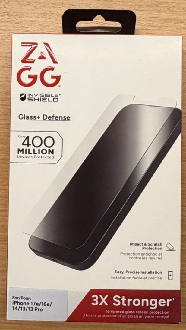 ZAGG Invisible Shield iPhone 17e / 16e / 14 / 13 / 13 Pro Screen Protector 3X