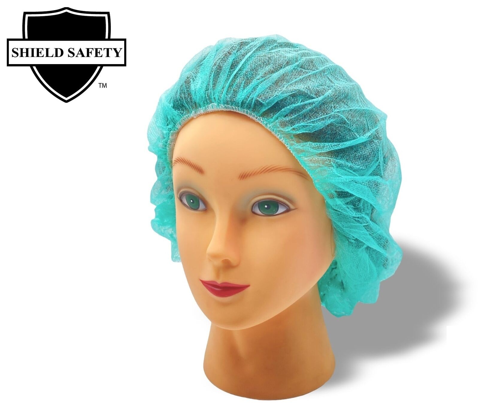 Disposable Bouffant Cap Polypropylene Medical Kitchen Green 24" 2000 Pieces