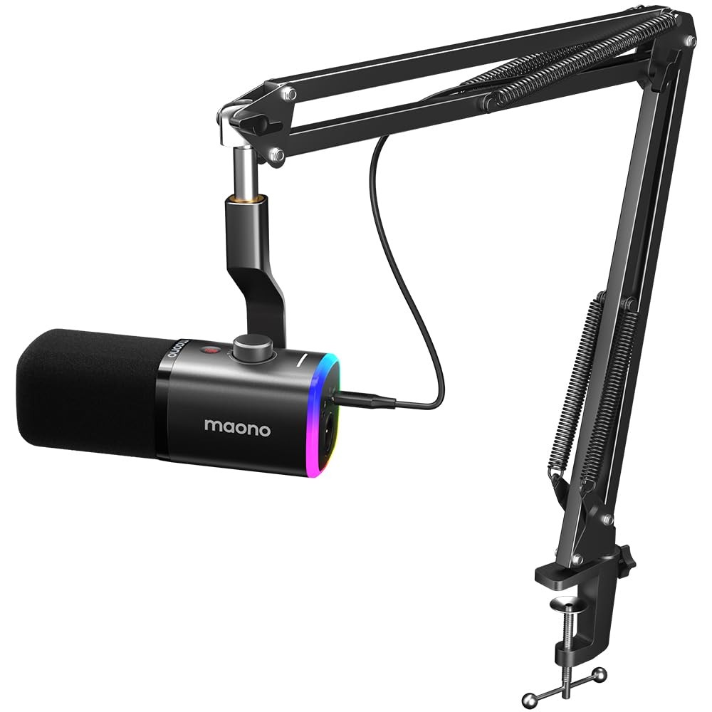 XLR/USB Gaming Microphone for PC, Dynamic Computer Mic for Streaming Podcasti...