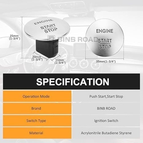 Push Start Button 2215450714 Compatible with C300 C Color: Start Button Silver