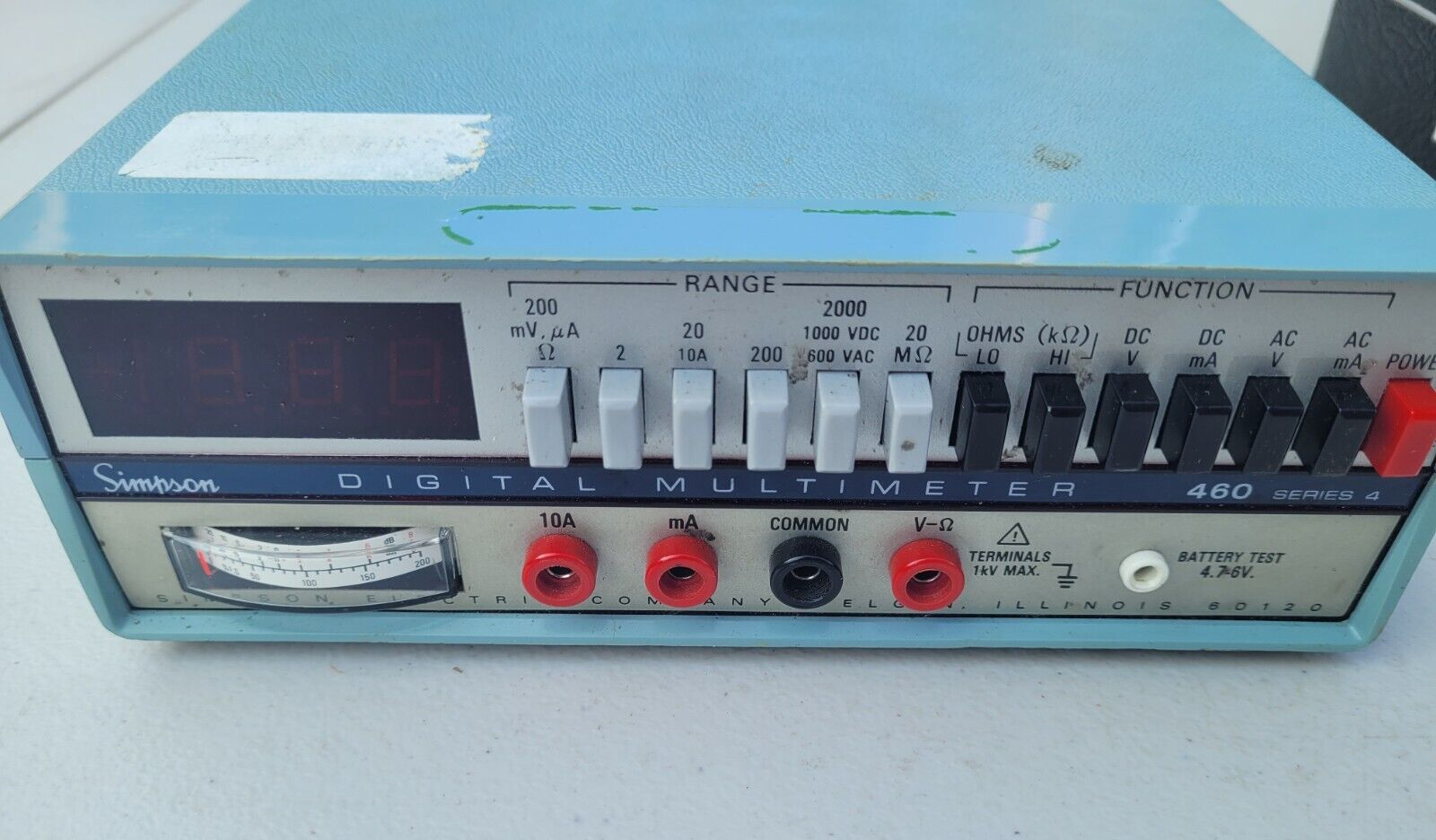 Simpson Digital Multimeter 460D 460 Series 4 Case Leads Manual Extras TESTED