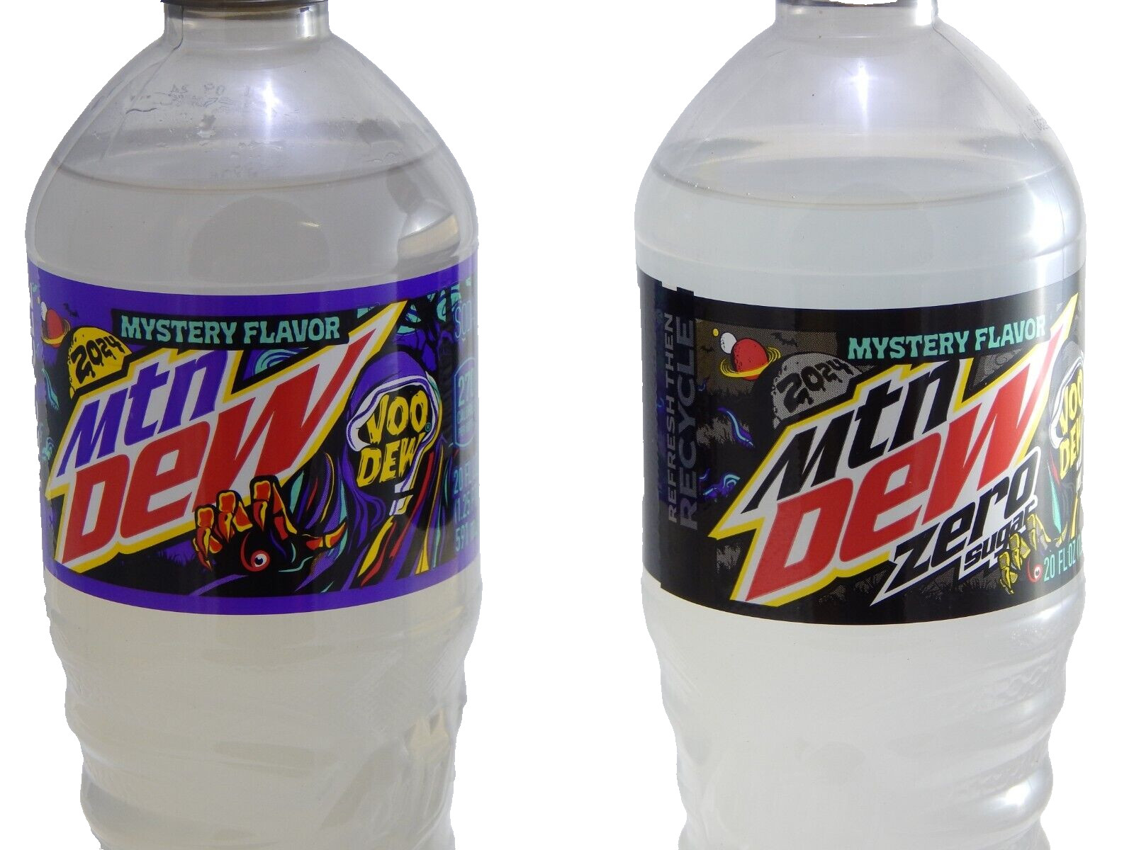 Mountain Dew Voo Dew 2024 Mystery Flavor 20oz Zero Sugar & Regular Free S&H