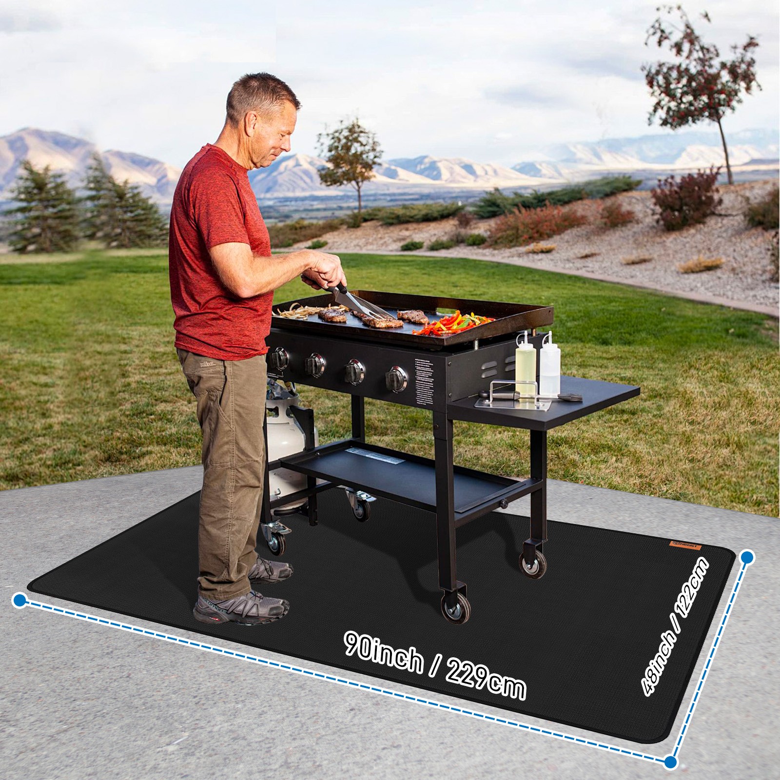 New Under Grill Mat Premium Grill Mat for Deck Oil Absorbent Deck Protector