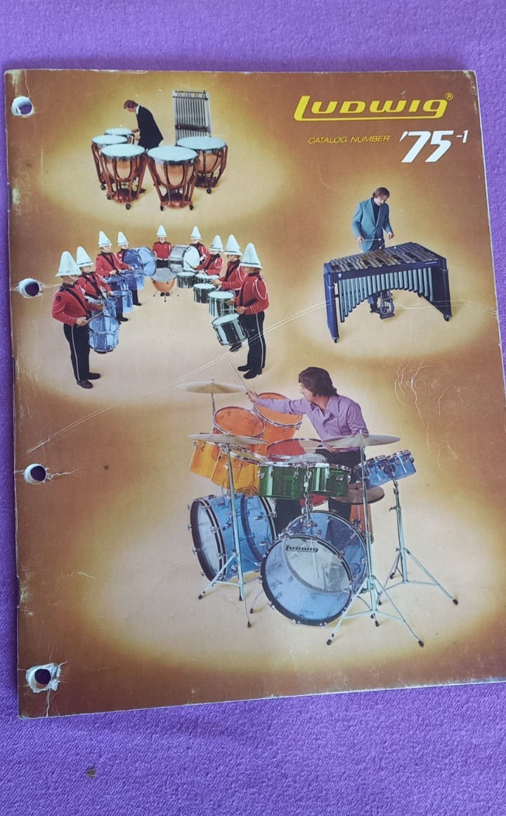 Vintage Ludwig 1974 catalogue 106 page full colour PLUS Dealer Parts Book used