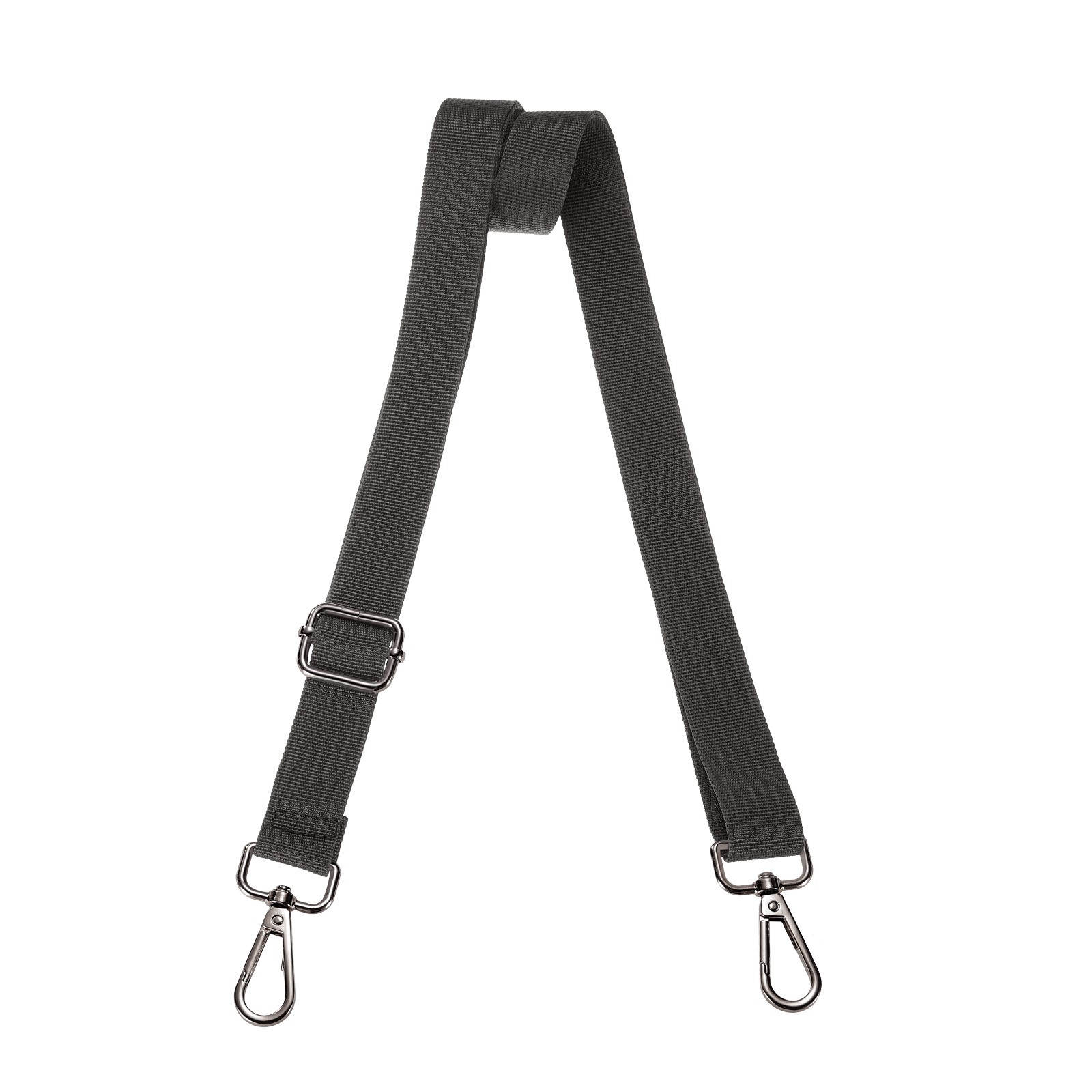 Shoulder Strap 2.5cm Wide Crossbody Strap Dark Gray Black Buckle