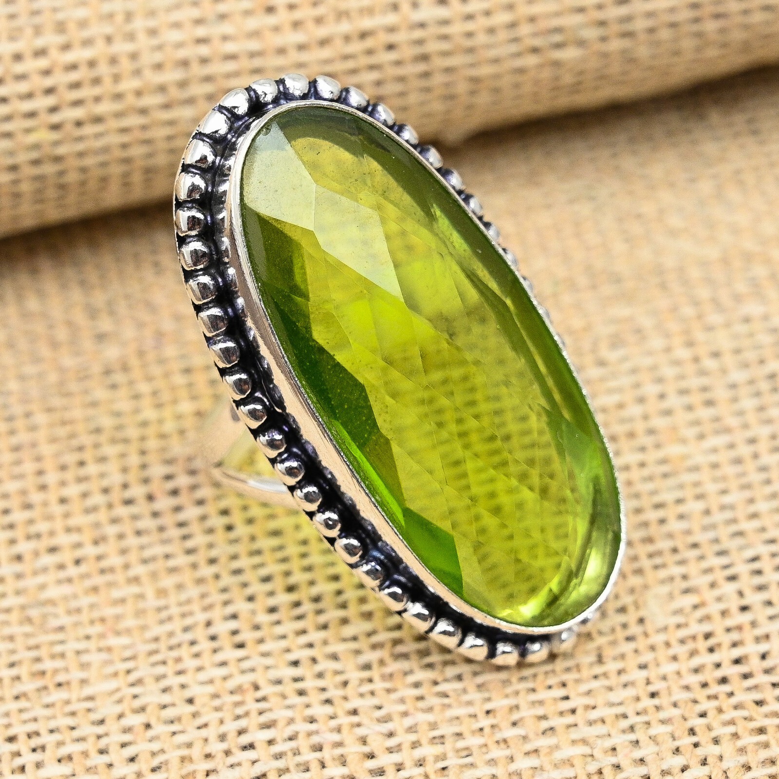 Peridot Gemstone Handmade 925 Sterling Silver Ring Jewelry