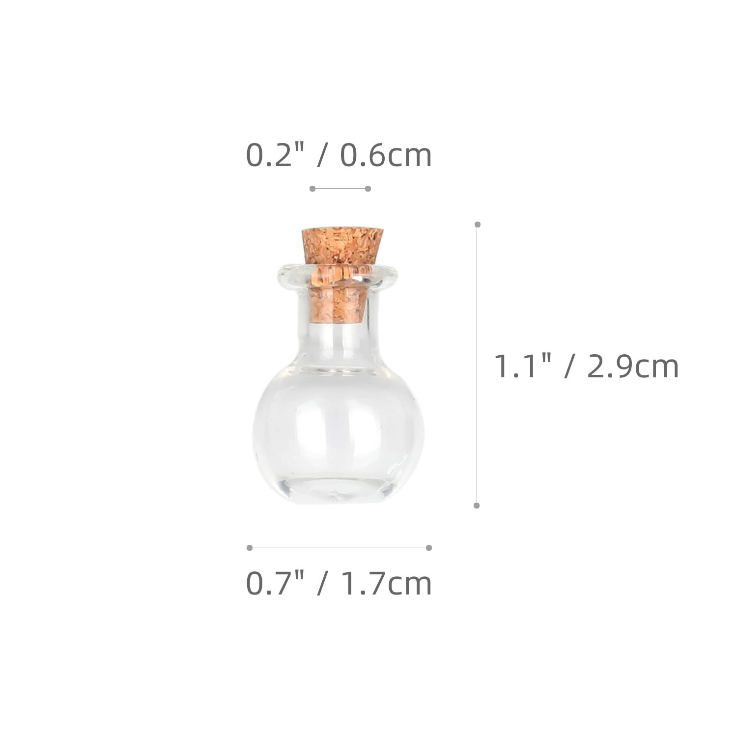Tiny Decorative Glass Bottles 12 Pcs (Tiny Flat-Bottomed Potion Bottles)