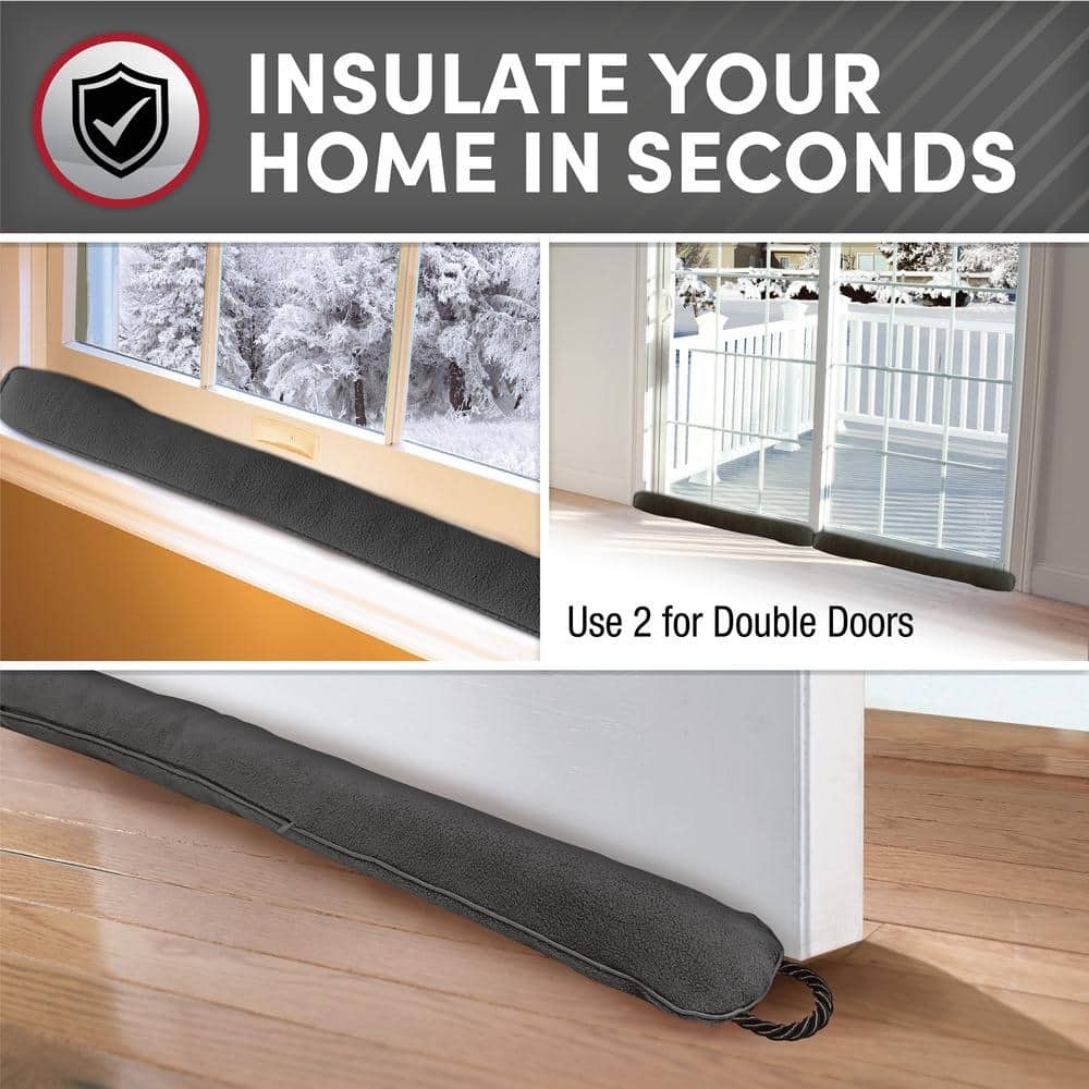 NEW Zippered Draft Stopper for Doors Blocks Cold Air, Dust, Noise & Insects