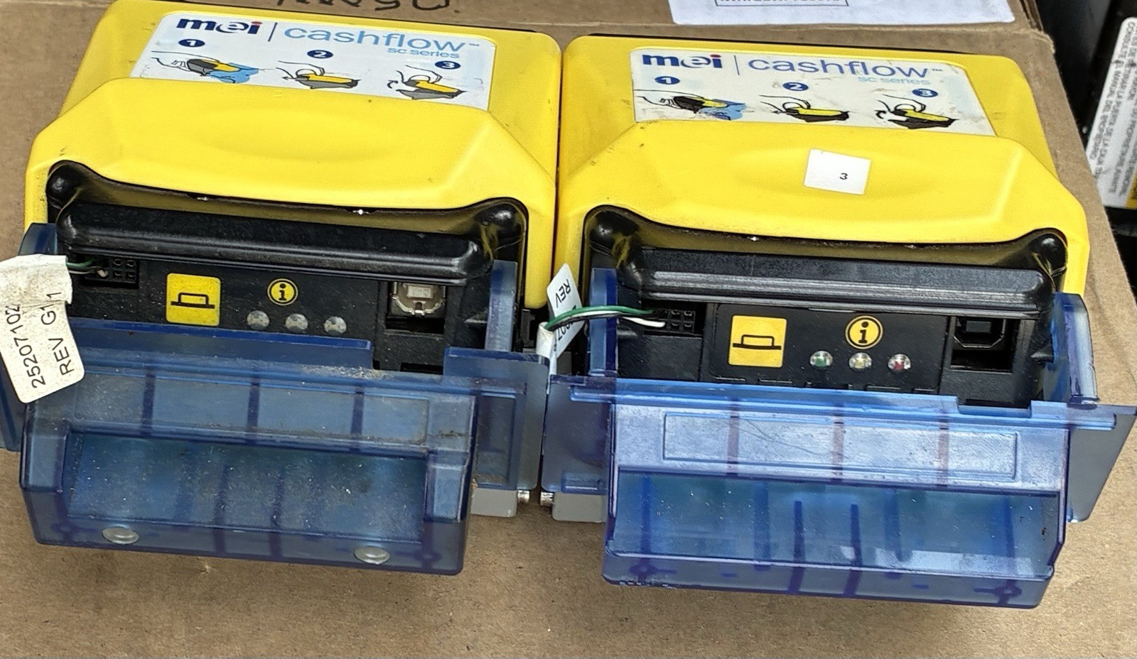 MEI CashFlow SC Series Bill Validator Acceptor 252014091 Lot of 2 Untested.