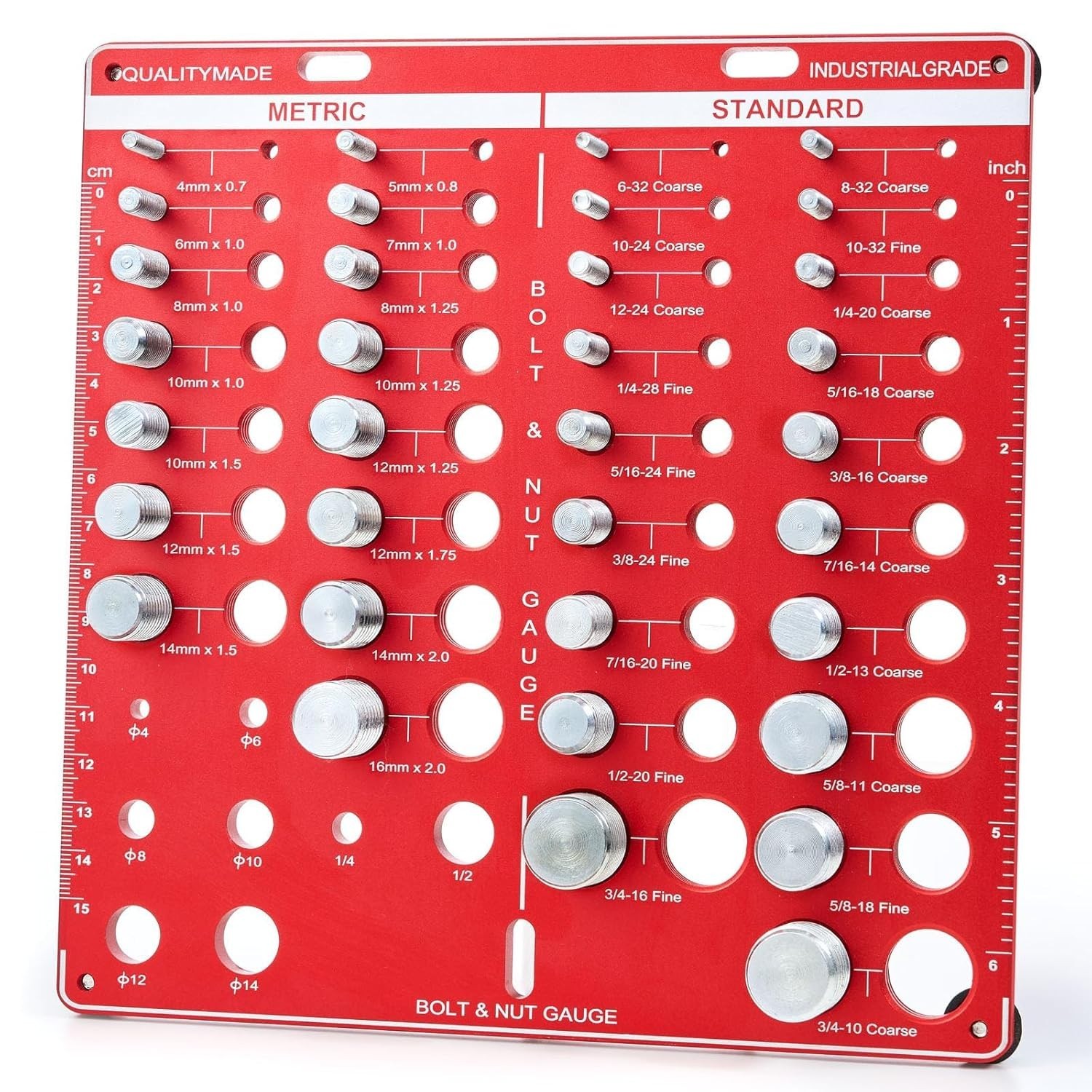 42 Nut and Bolt Thread Checker, 15 Metric & 19 Standard & 8 Drill Bit Gauge