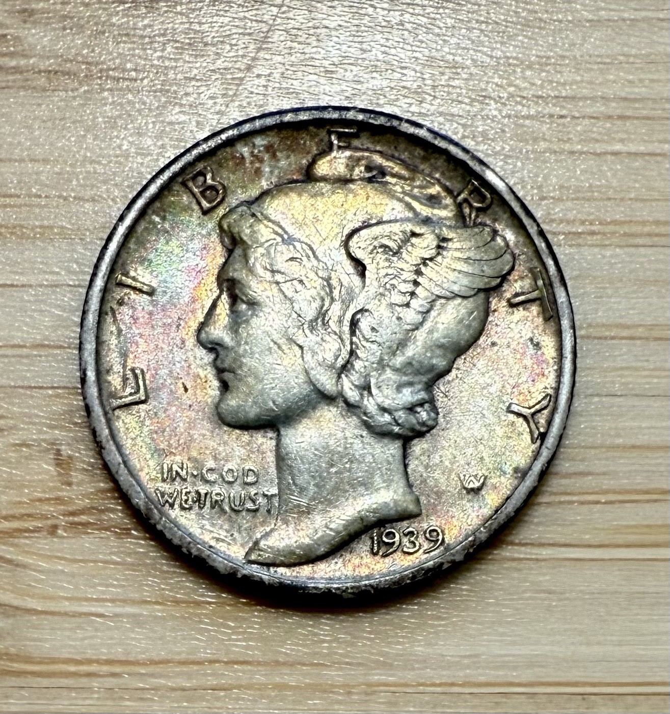 1939-D Mercury Dime 10C Silver - Extremely Fine (EF/XF)