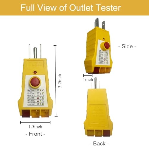Outlet Tester with GFCI Check - Grounding & Receptacle Circuit Tester, 1