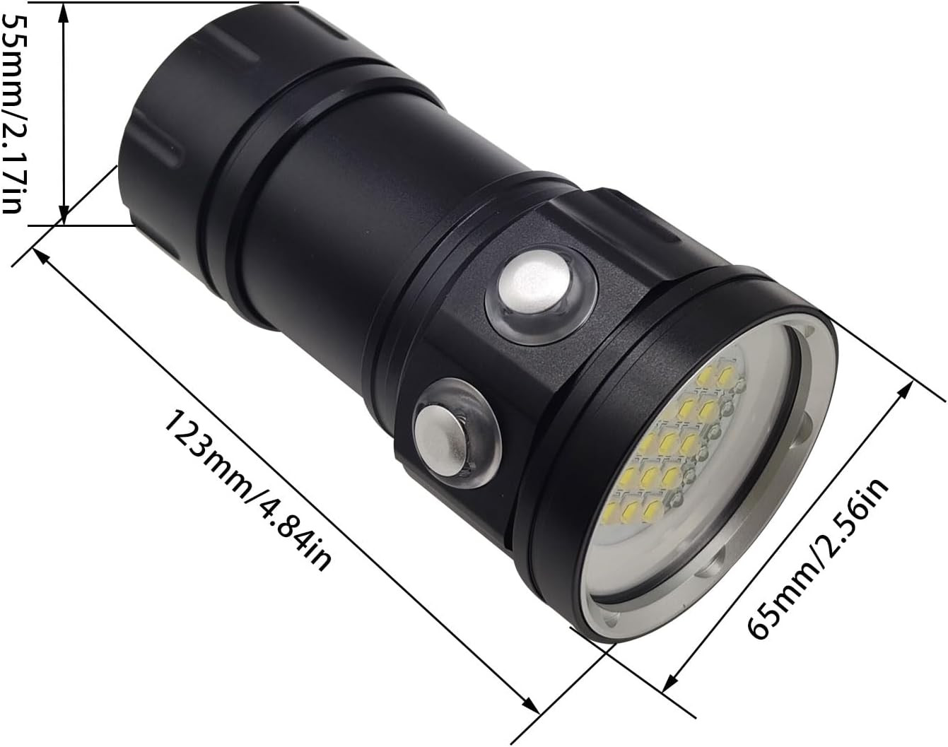 Diving Flashlight, 18000 Lumen IPX8 Waterproof Scuba Dive Light 100M Underwater