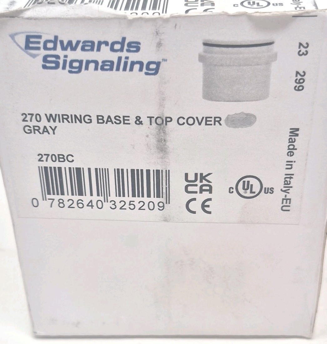 Edwards Signaling 270 Wiring Base & Top Cover IP66 Gray 270BC-New Open Box