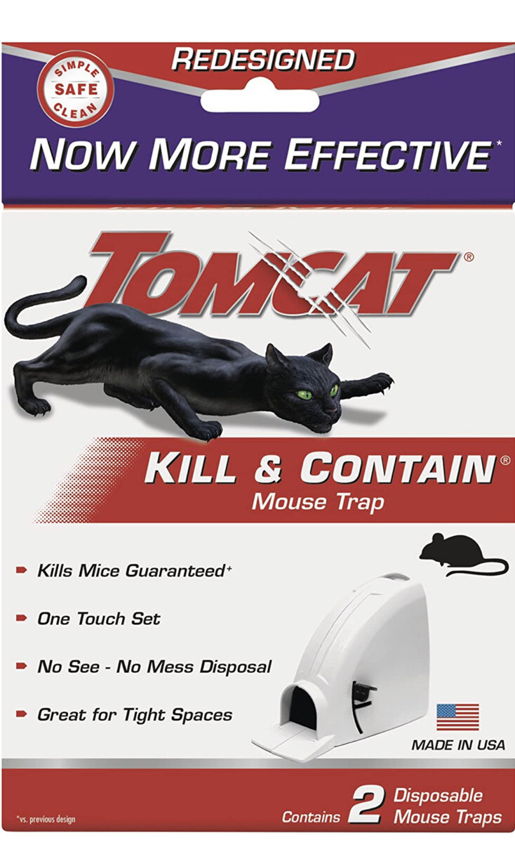 Tomcat Kill & Contain Mechanical Mouse Trap (2-Pack) 0360630 One Touch Set Easy