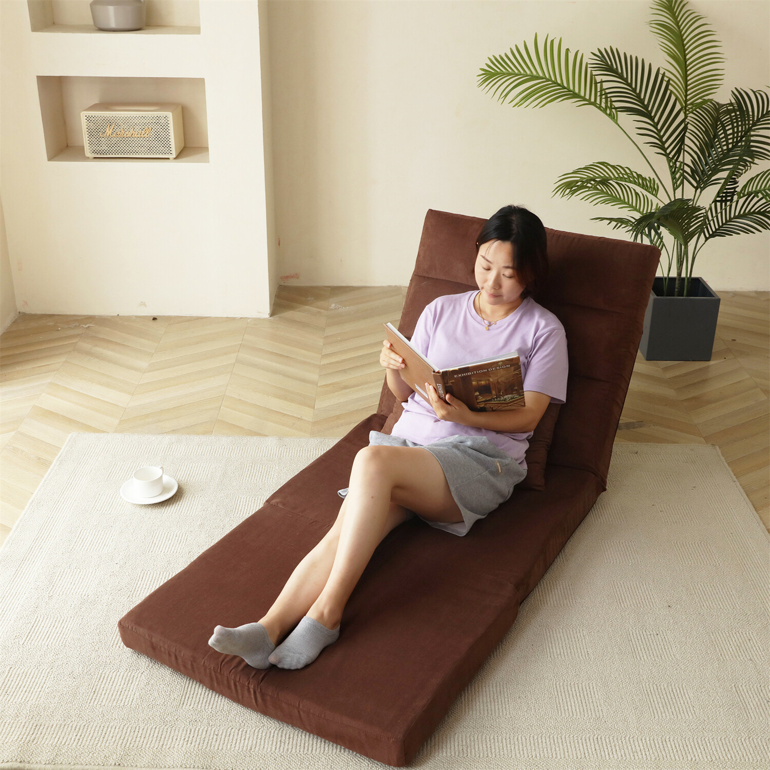 Convertible Sofa Bed Adjustable Floor Couch Single Sofa Chairs Folding Sofa Bed