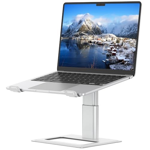 Adjustable Laptop Stand for Desk, Computer Stand, Ergonomic Laptop Silver