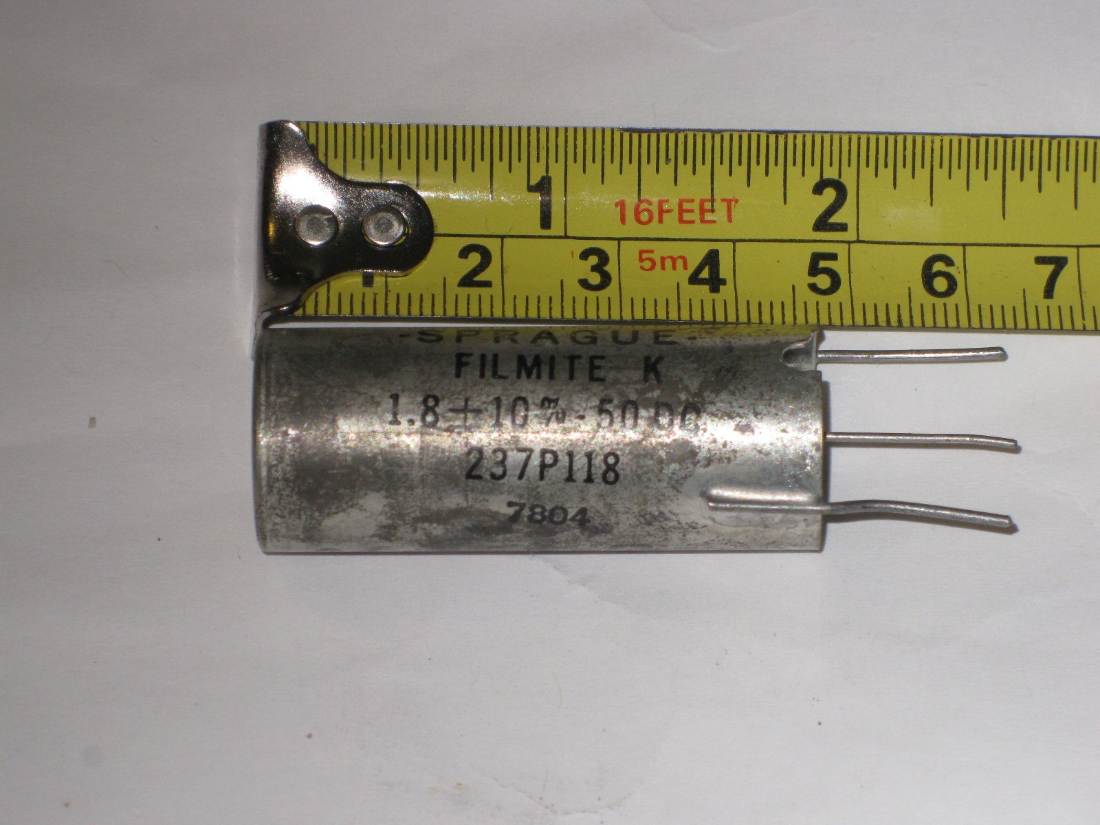 Vintage SPRAGUE Radial Capacitor 237P118  FILMITE K 1.8 10%  -5000