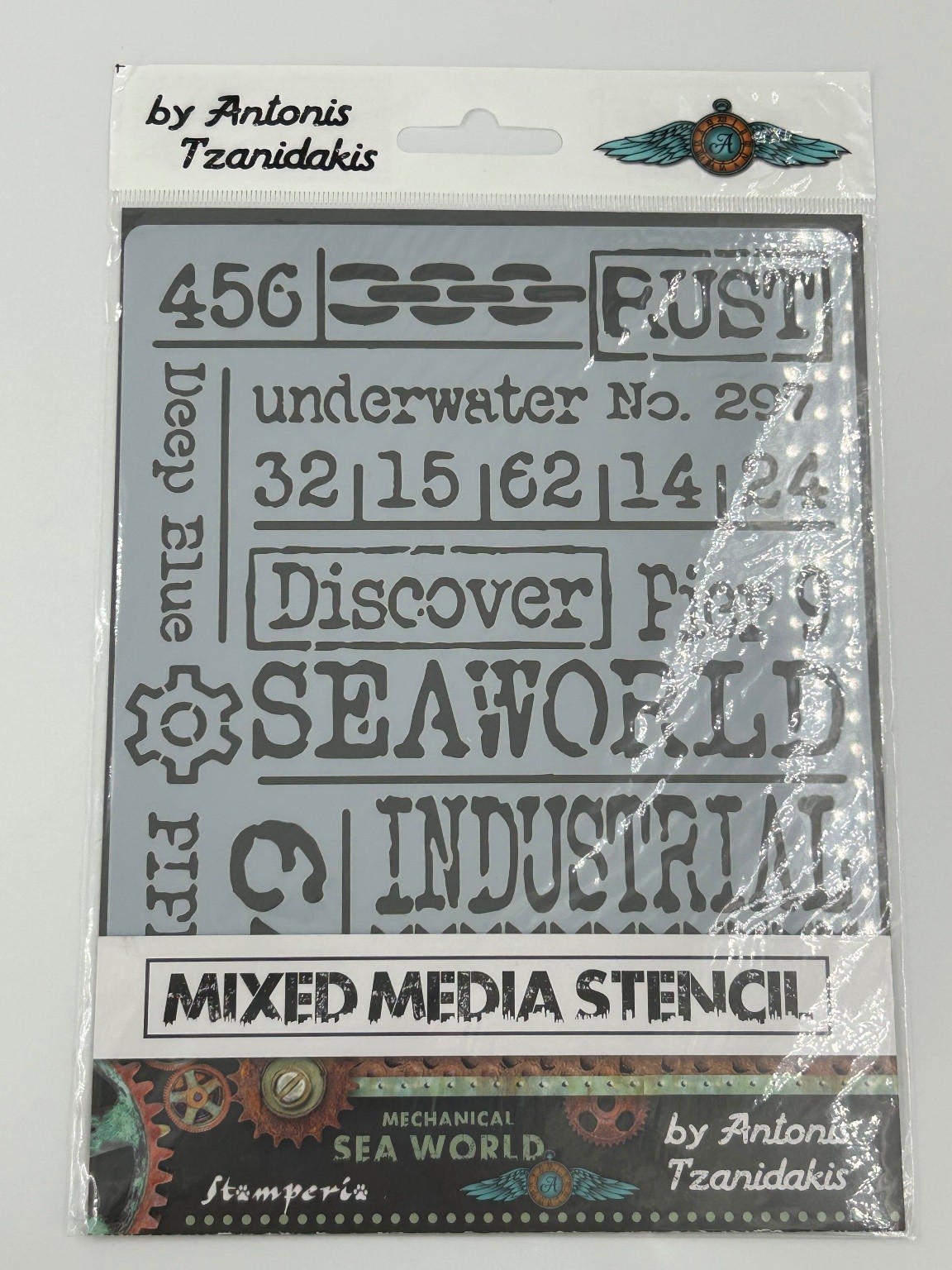 Stamperia Antonis Tzanidakis Mechanical Sea World Mixed Media Stencil KSAT11