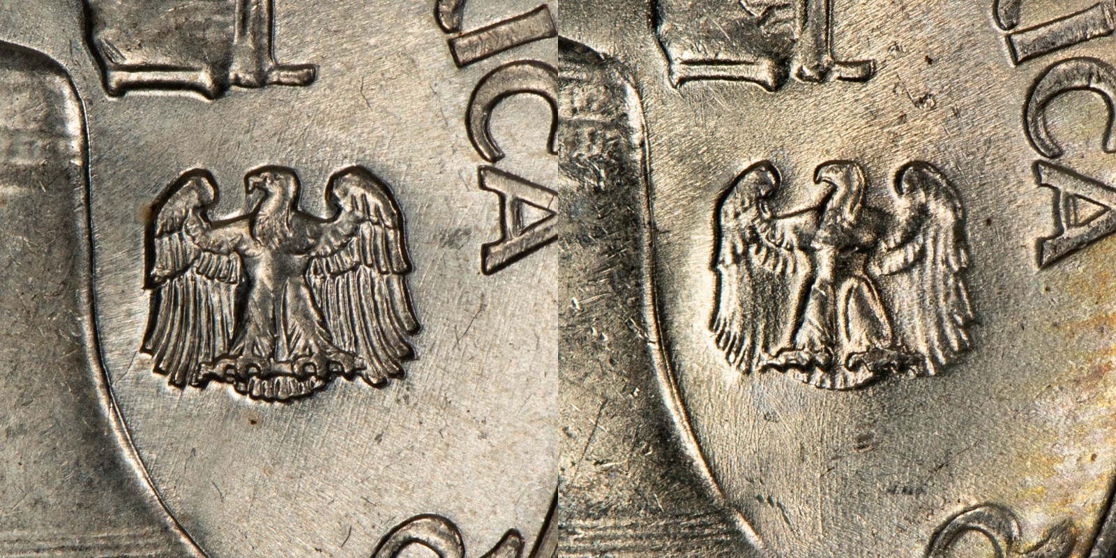 2-Coin 1958 50c Franklin Half Dollar Ty-1 Ty-2 Stk Proof Dies - .72 ASW - Z6747