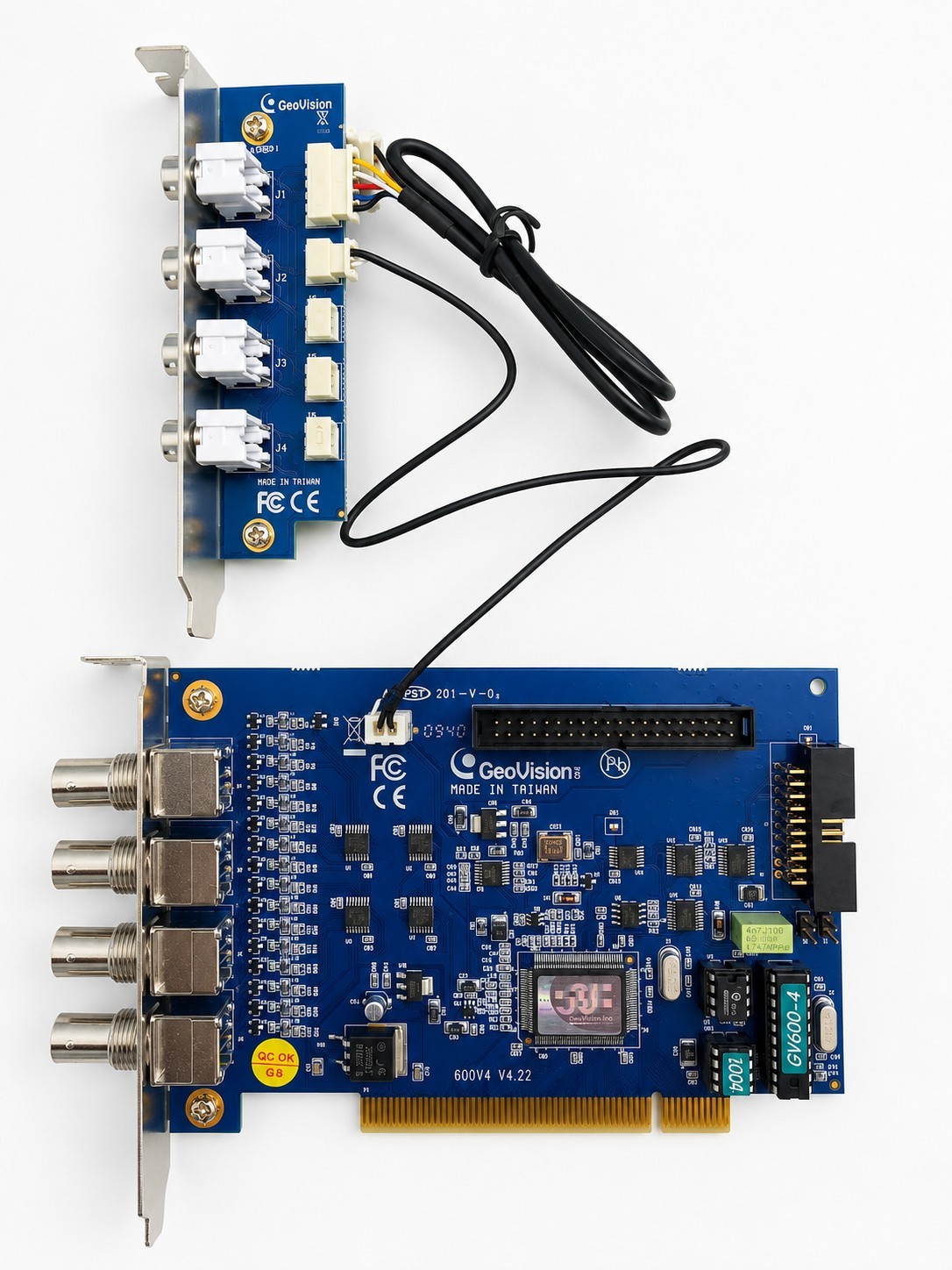 GeoVision GV-600 V4.22 4-Ch Video Capture Card + Audio Extension Bracket Legacy