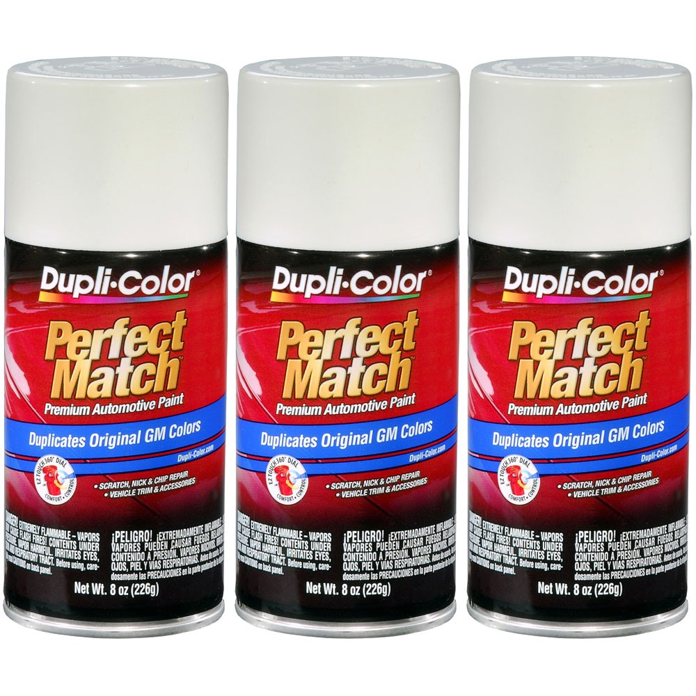 Duplicolor BGM0138 (3-Pack), Aerosol Paint for GM 11 WA3967, Dover Arctic White