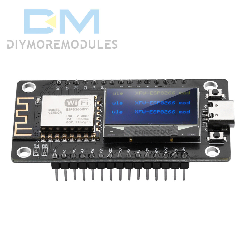 ESP-12F Nodecu ESP8266 WiFi Development Board Module CH340C 0.96" OLED Display