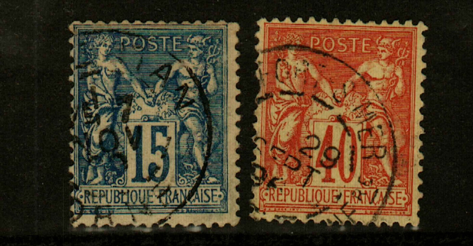 France #92, 95 Navigation and commerce series used