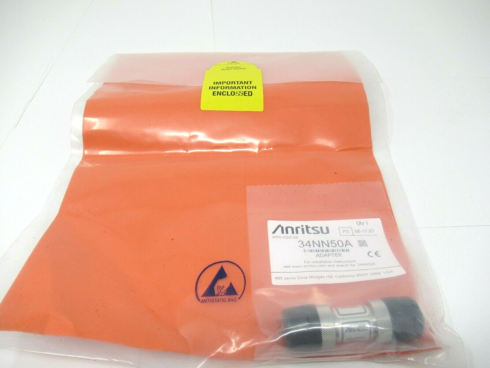 Anritsu Precision Adapter Model: 34NN50A Part Coax Precision 50 OHM DC-18 GHz