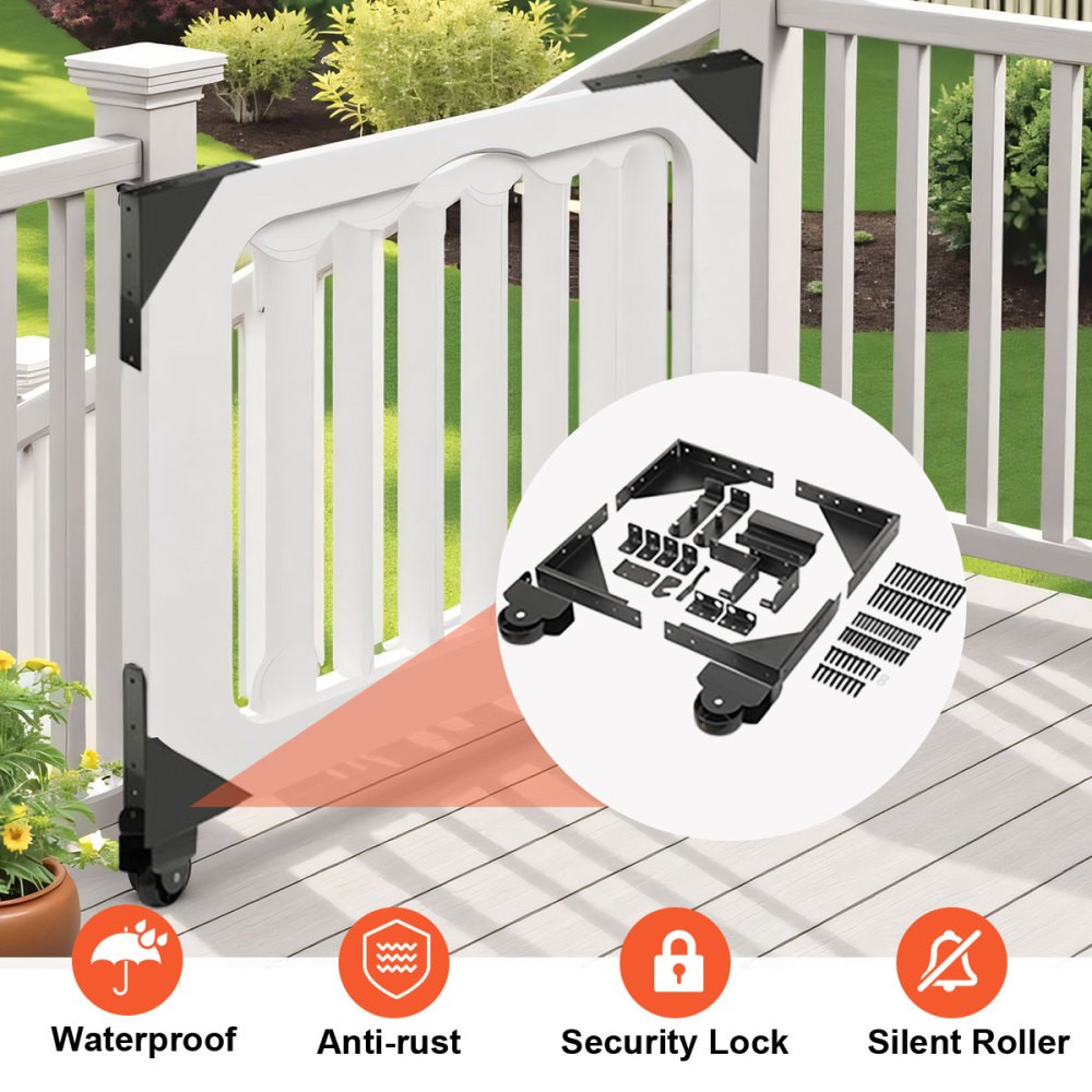 Sliding Gate Hardware Kit Heavy Duty Sliding Gate Kit Adjustable for Wood Fence